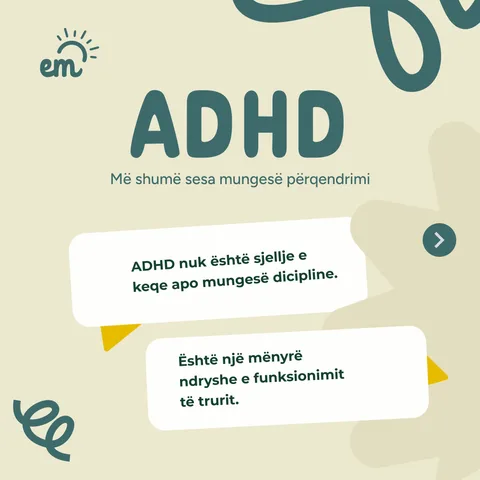 Sllajd me titullin: ADHD — më shumë sesa mungesë përqendrimi.
