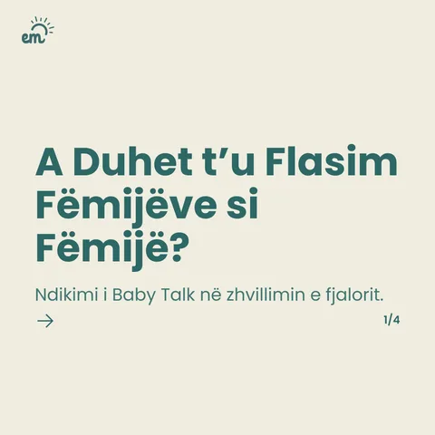 Sllajd me titullin: A duhet t’u flasim fëmijëve si fëmijë?
