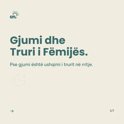 Sllajd me titullin: Gjumi dhe truri i fëmijës.