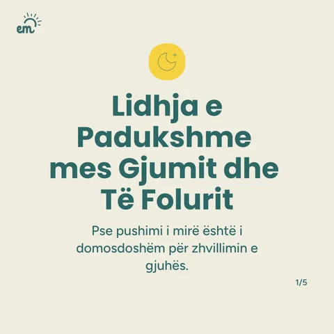 Sllajd me titullin: Lidhja e padukshme mes gjumit dhe të folurit.