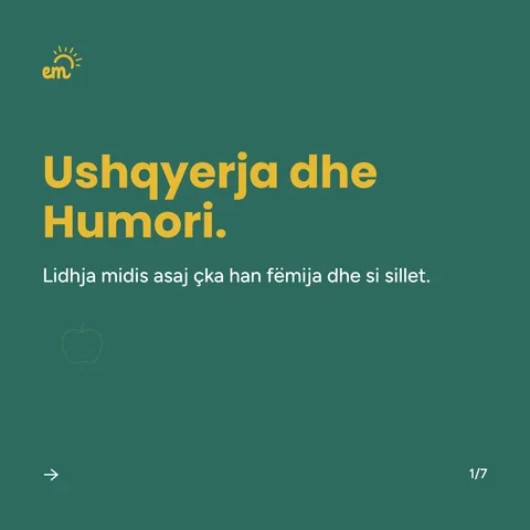 Sllajd me titullin: Ushqyerja dhe humori.